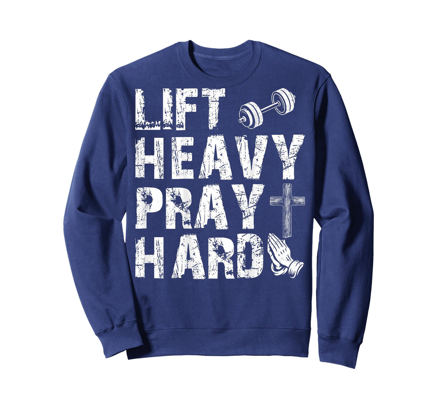 Lift Heavy Pray Hard Gym Workout Christian Gift On Back T-Shirt