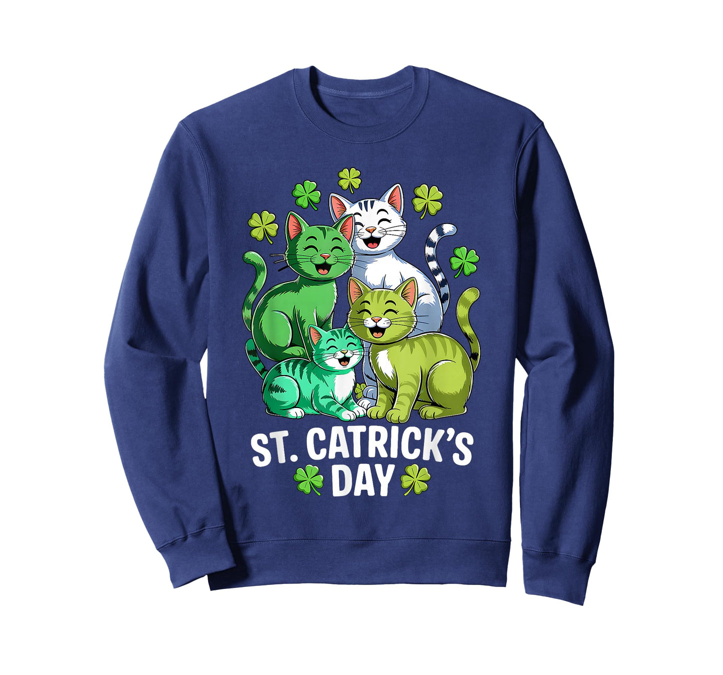St Patricks Catricks Day Cats Saint Pattys Women Girls Kids T-Shirt