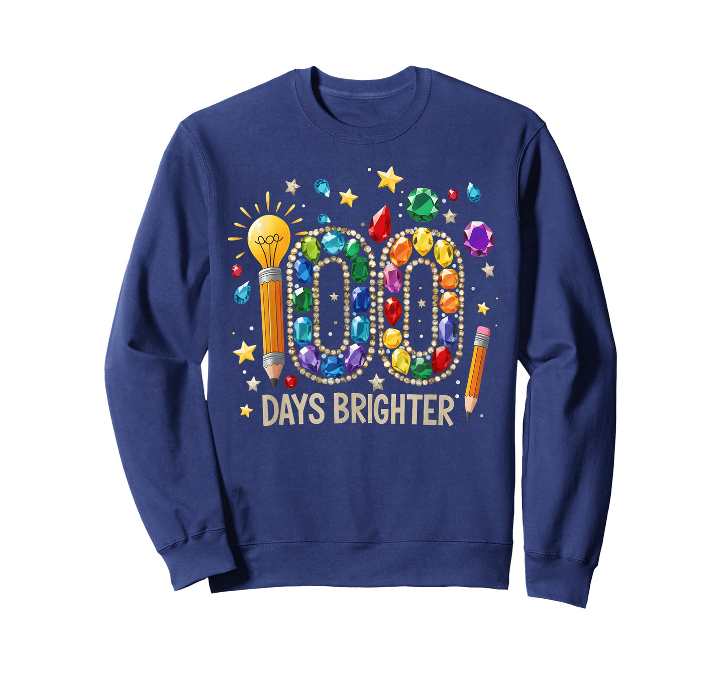 100 Days Brighter Happy 100 Days of School Teachers Kids T-Shirt