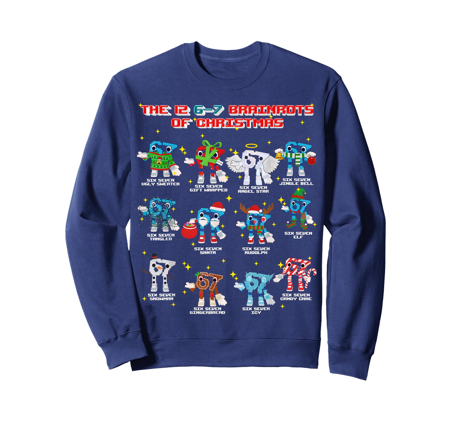 The 12 67 Brainrots of Christmas Funny 6-7 Brainrot for Kids T-Shirt