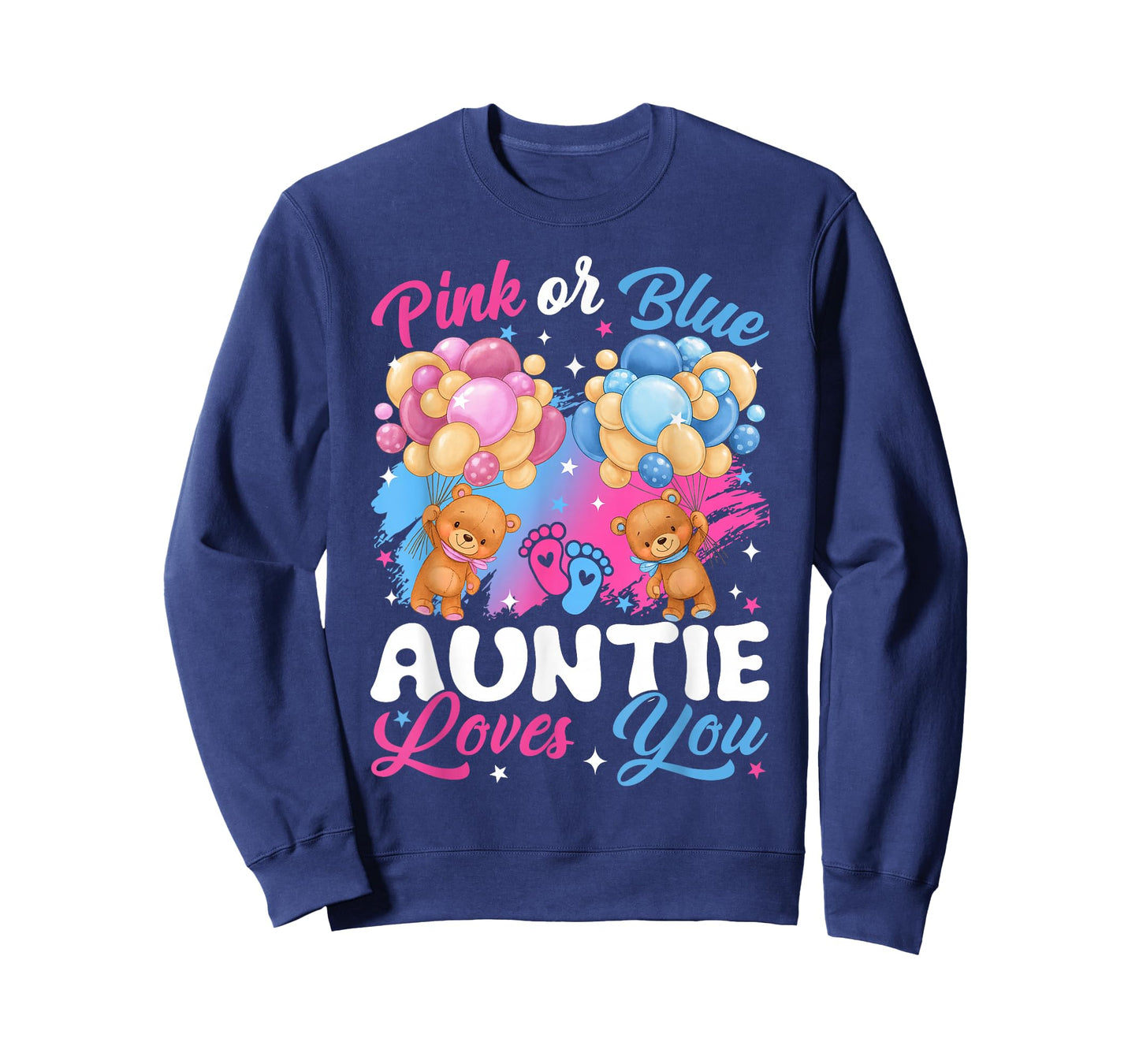 Bears Pink Or Blue Auntie Loves You Gender Reveal T-Shirt