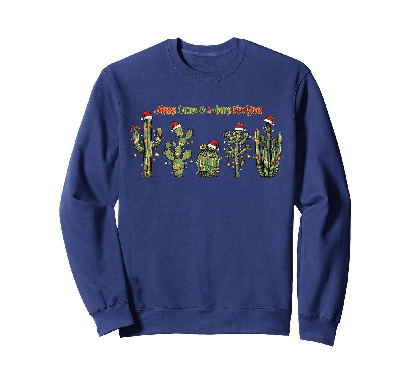 Merry Cactus Happy New Year Cactus Lover Gardener Cactus T-Shirt
