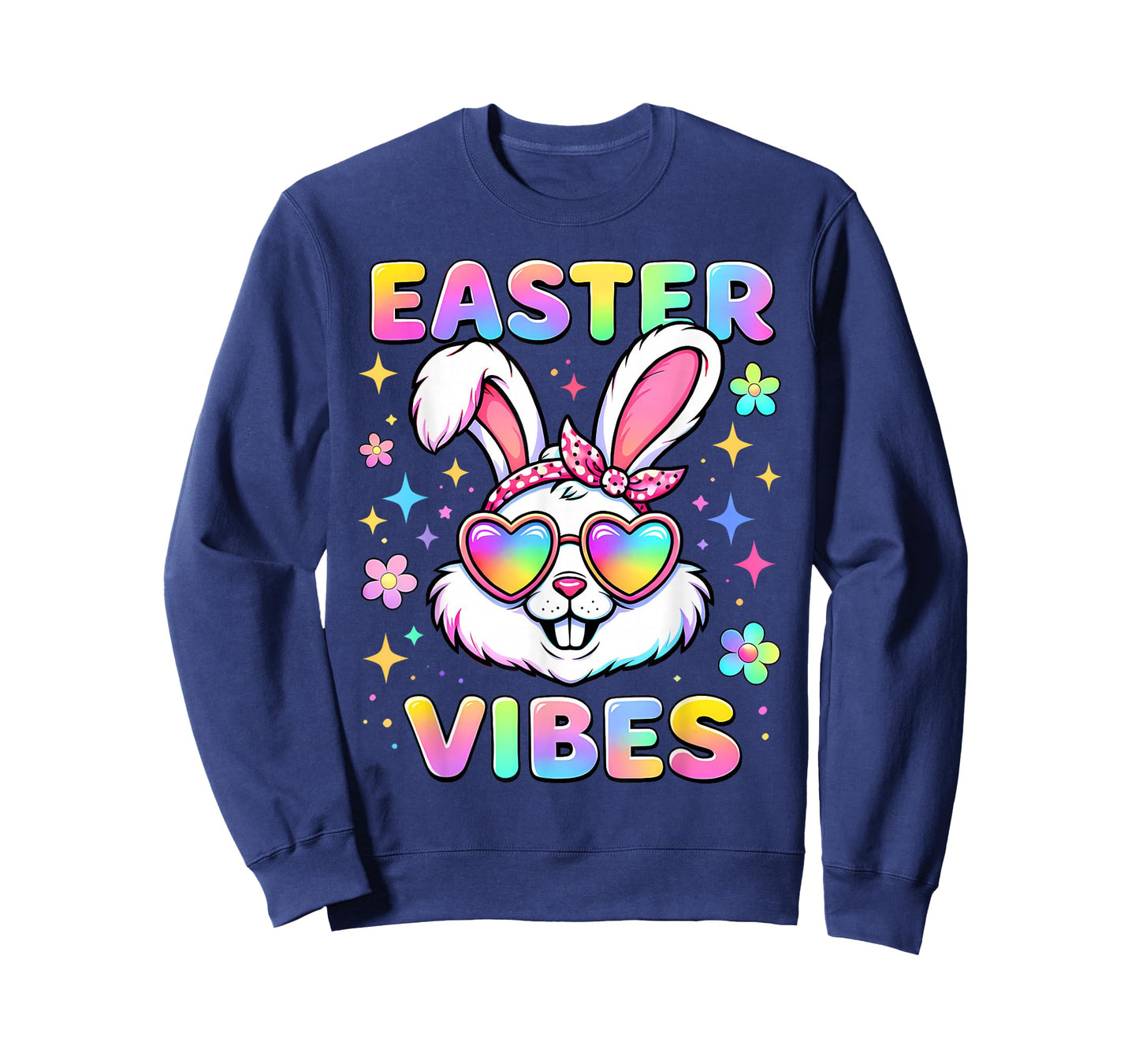 Kids Girls Easter Bunny Face Vibes Easter Kids Girls Women T-Shirt