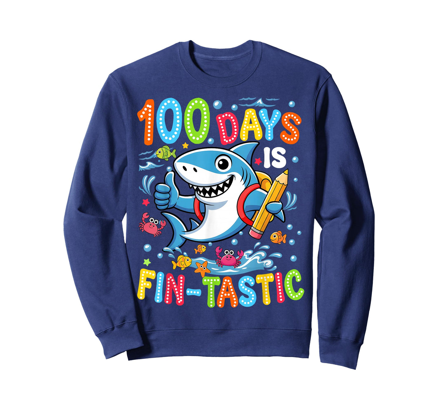 100 Days is Fin Tastic Fish Kid Boy Girl 100th Day of School T-Shirt