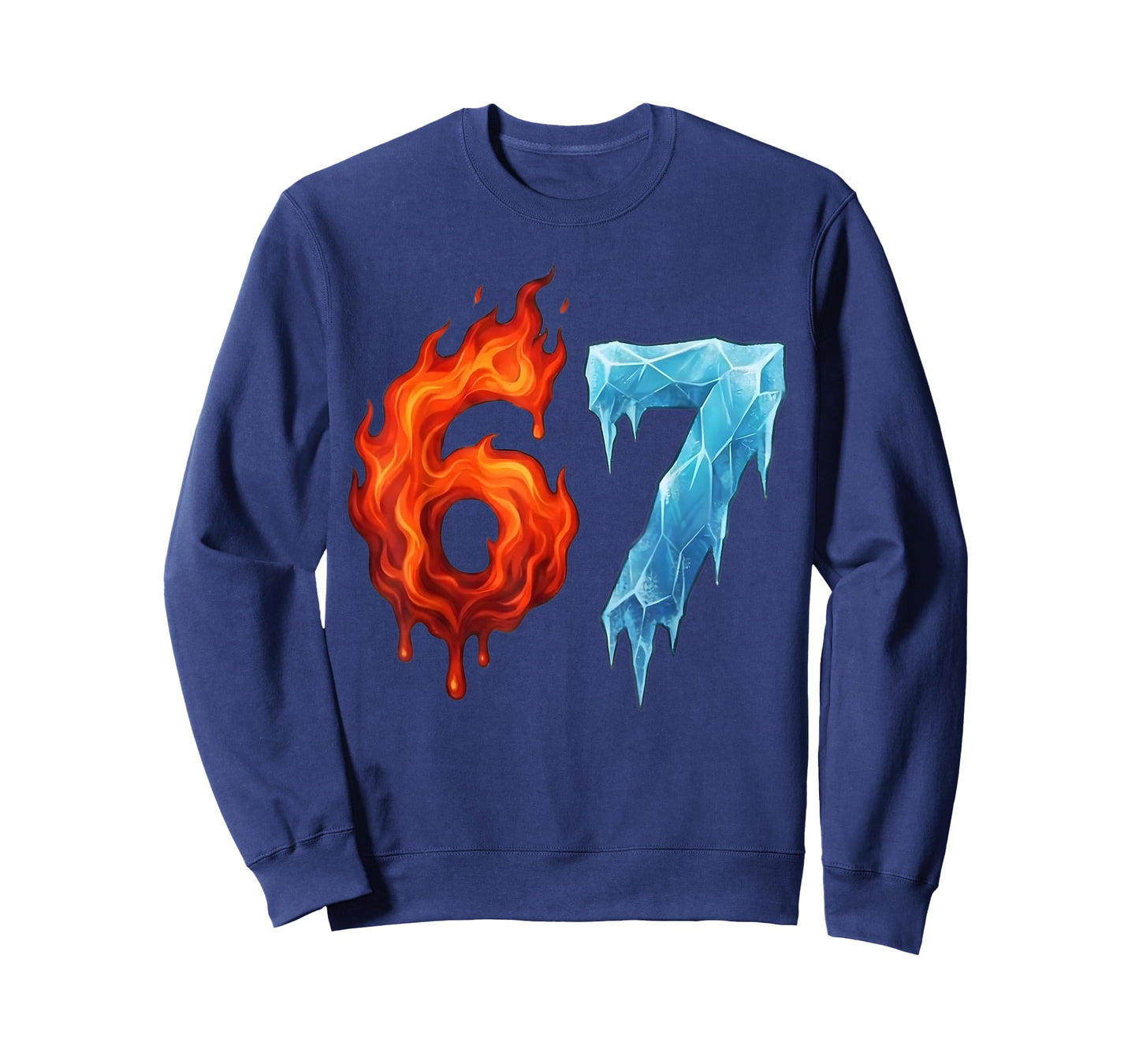 6 7 Meme Six Seven Ice 67 Flames Funny Kids Youth Men Women T-Shirt
