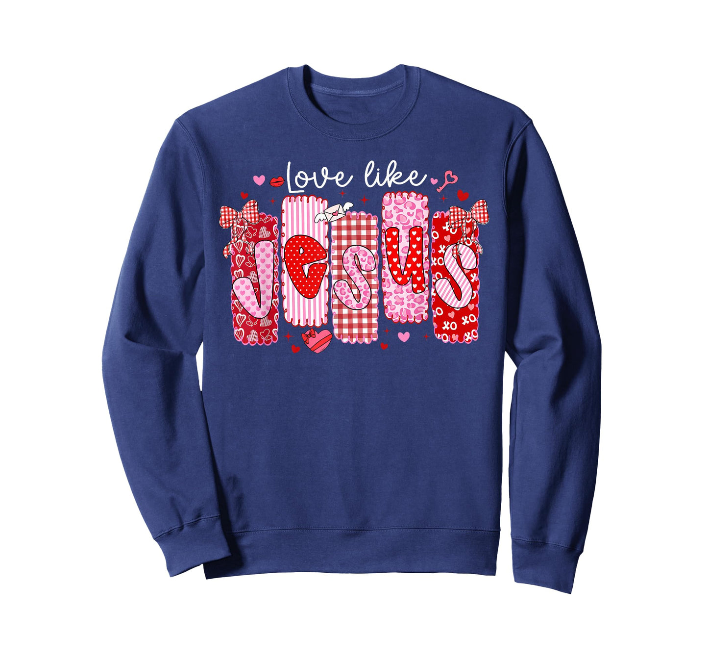 Valentine Preppy Love Like Jesus Bow Christian Girl Women T-Shirt