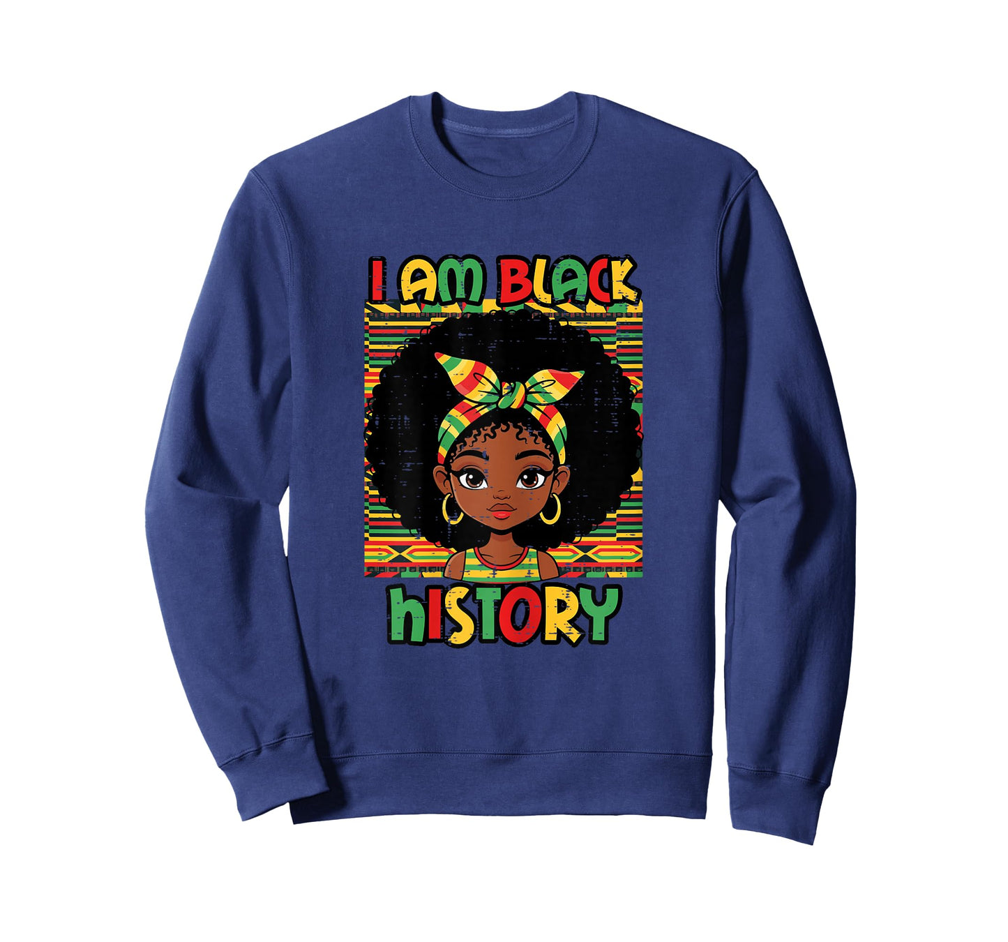 I Am Black History Afro Girl African American Girls Kids T-Shirt