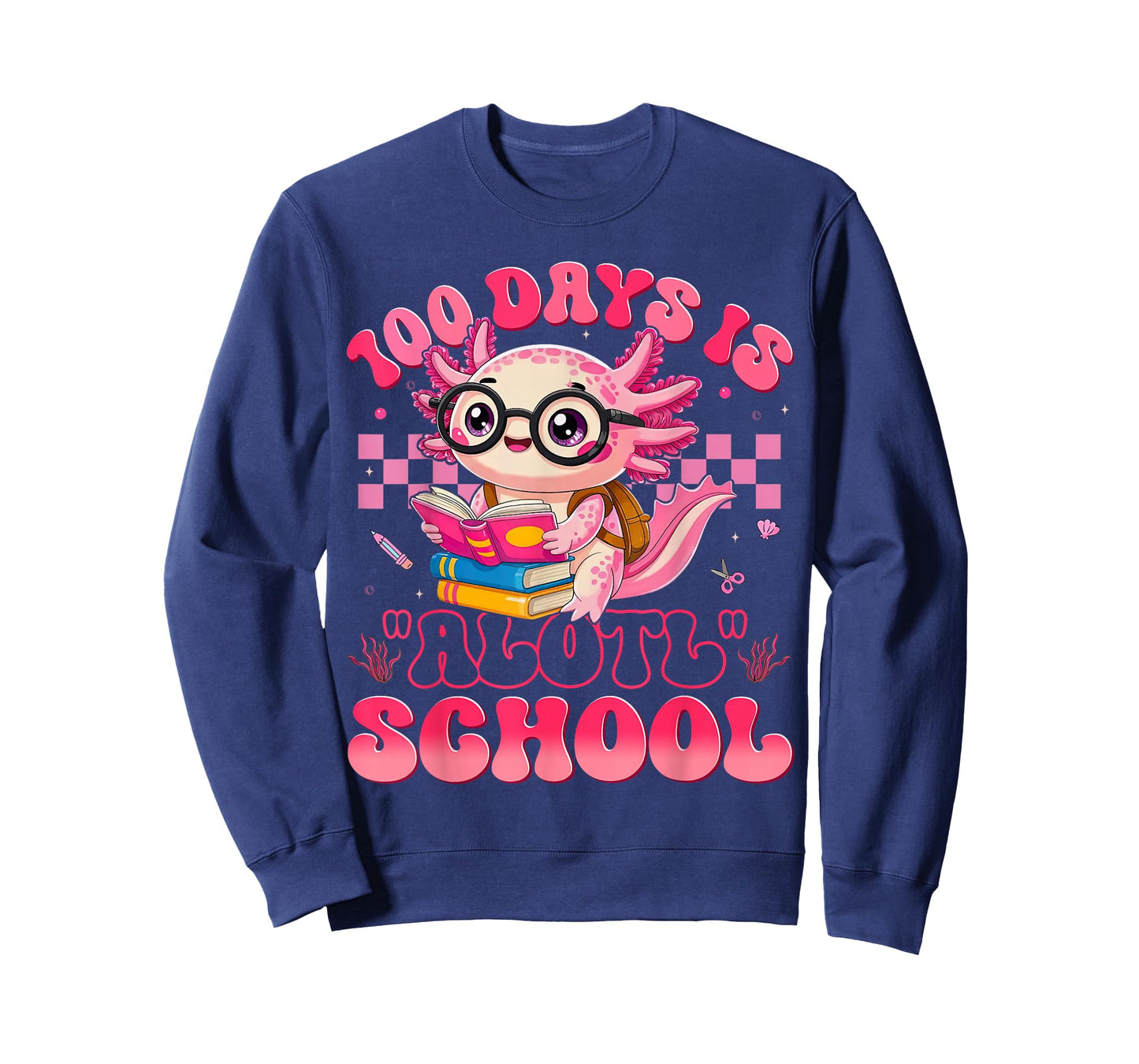 Axolotl 100th Day of School 100 Days is Alotl School Kids T-Shirt