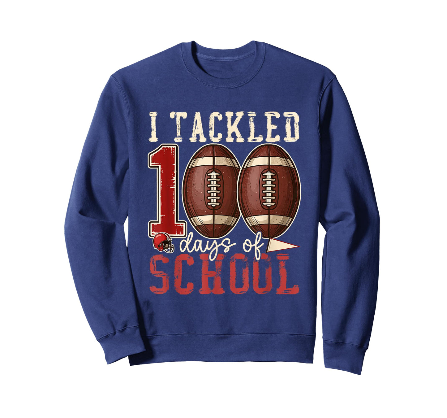 I Tackled 100 Days of School Football Boys Kids 100th Day T-Shirt