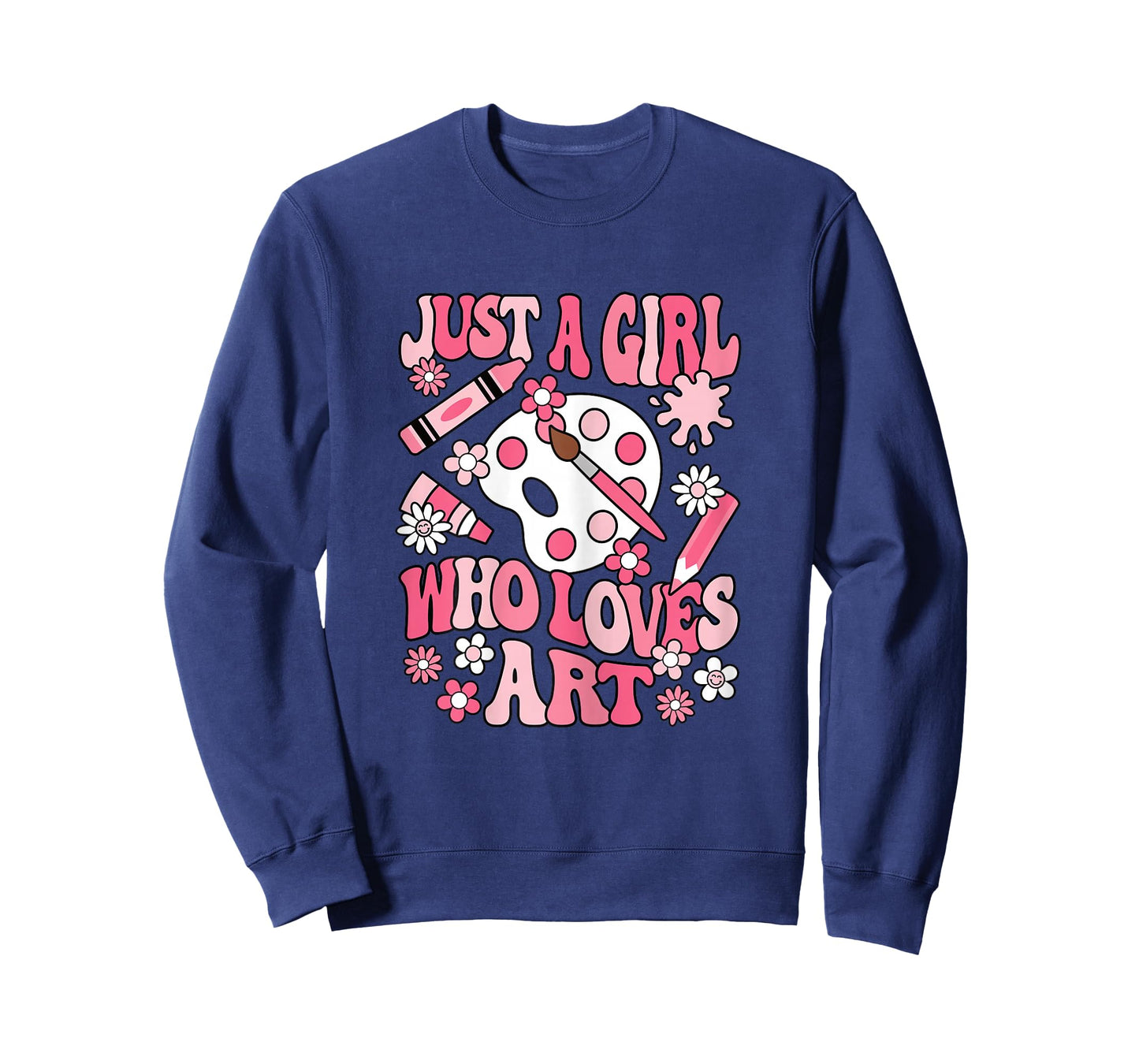 Just A Girl Who Loves Art Painting Artist Girls Kids T-Shirt