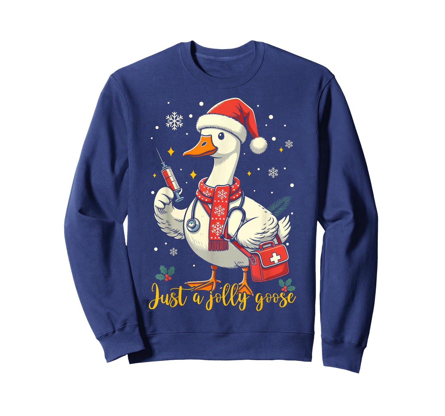 Just A Jolly Goose Nurse Christmas Funny Goose Nurse Xmas T-Shirt