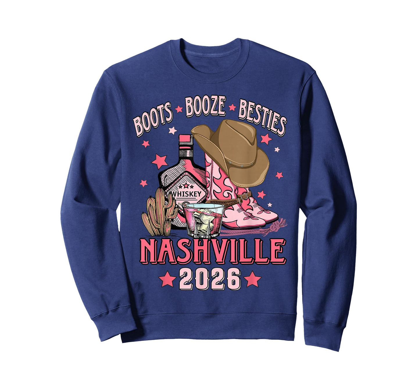 Boots Booze Besties Drinking Nashville Girls Trip 2026 T-Shirt