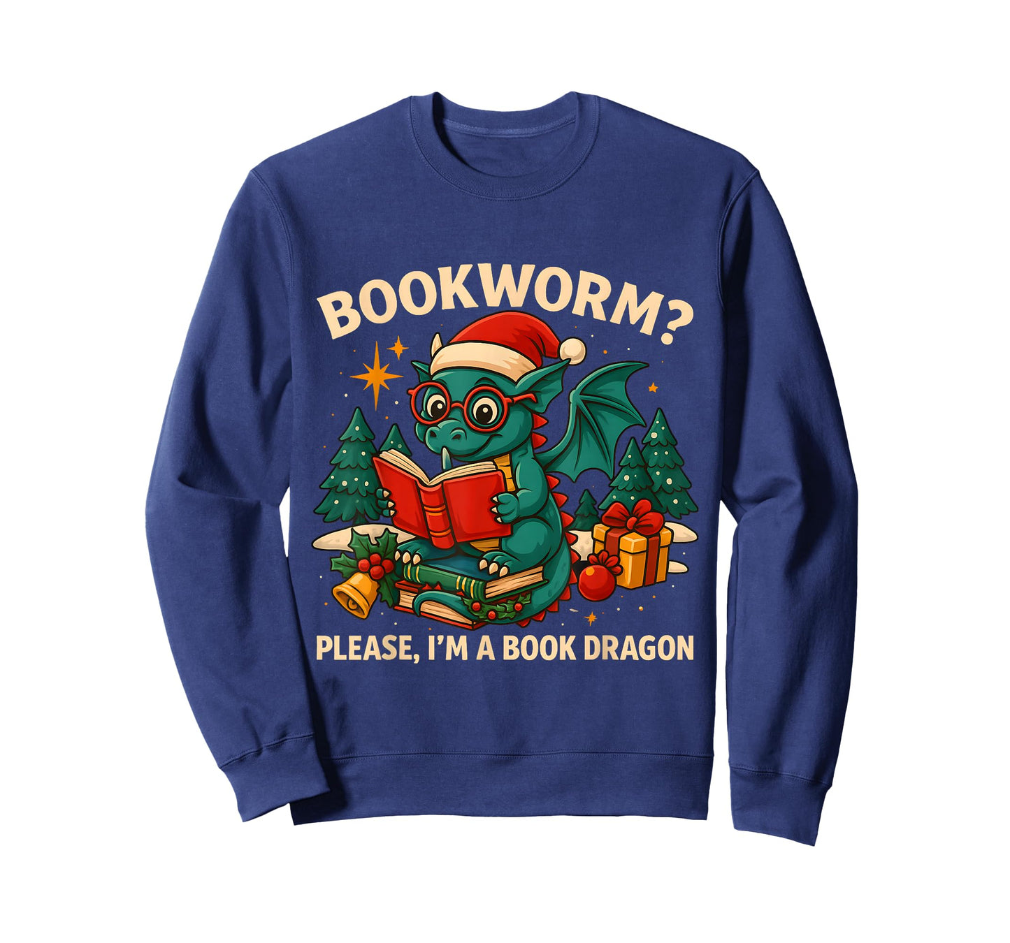 Book Dragon Christmas Reading Gift for Fantasy Lovers T-Shirt