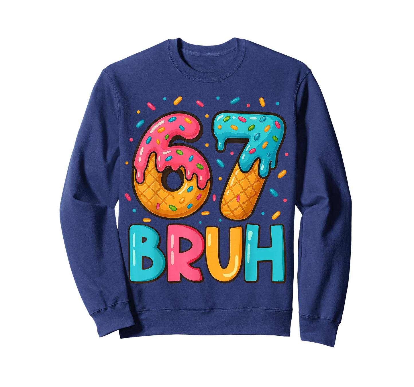 Funny Six Seven Bruh 67 Ice Cream Drip Men Boys Kids T-Shirt