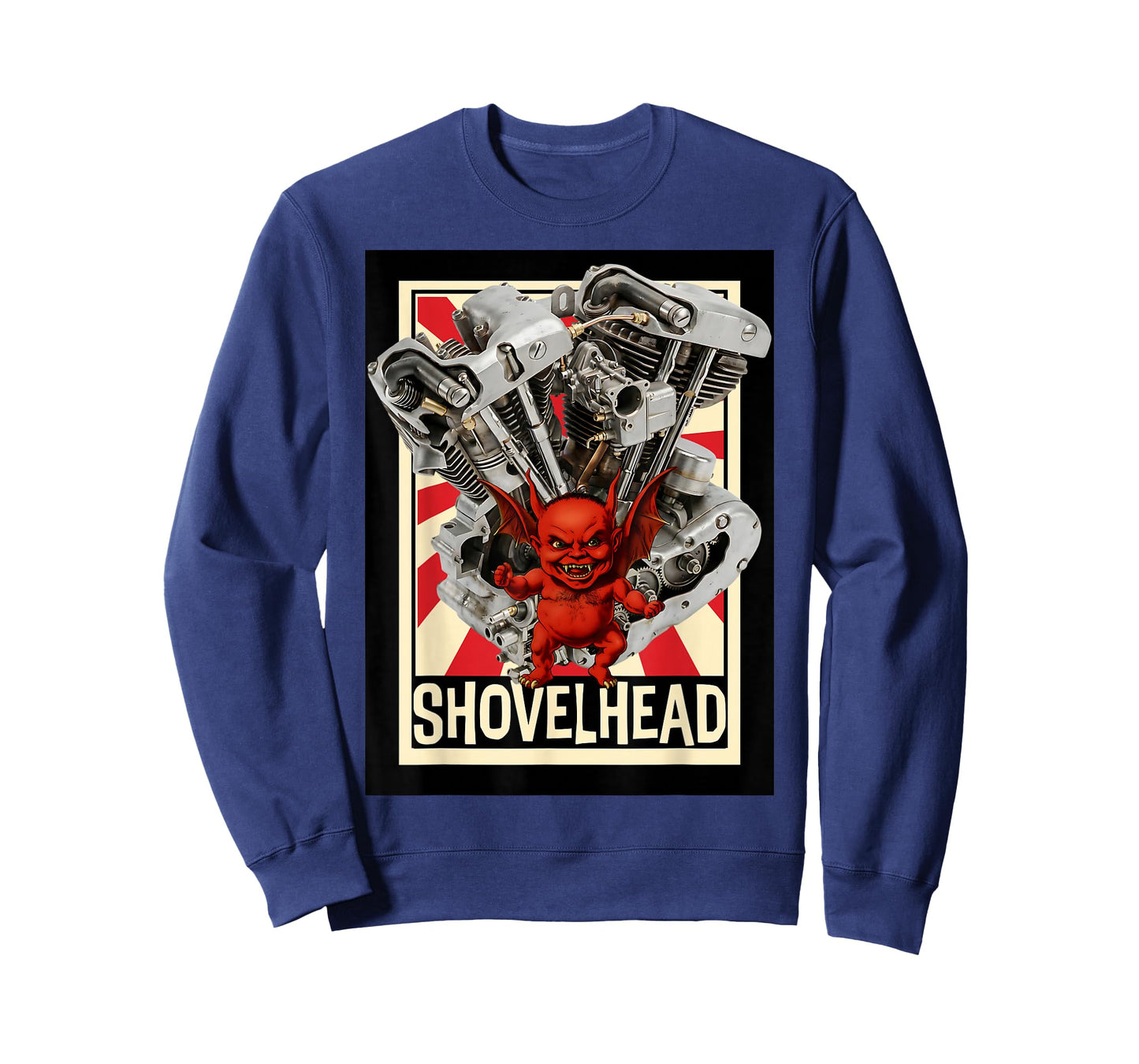 Shovelhead Engine Devil Biker Motorcycle Chopper Hot Rod T-Shirt