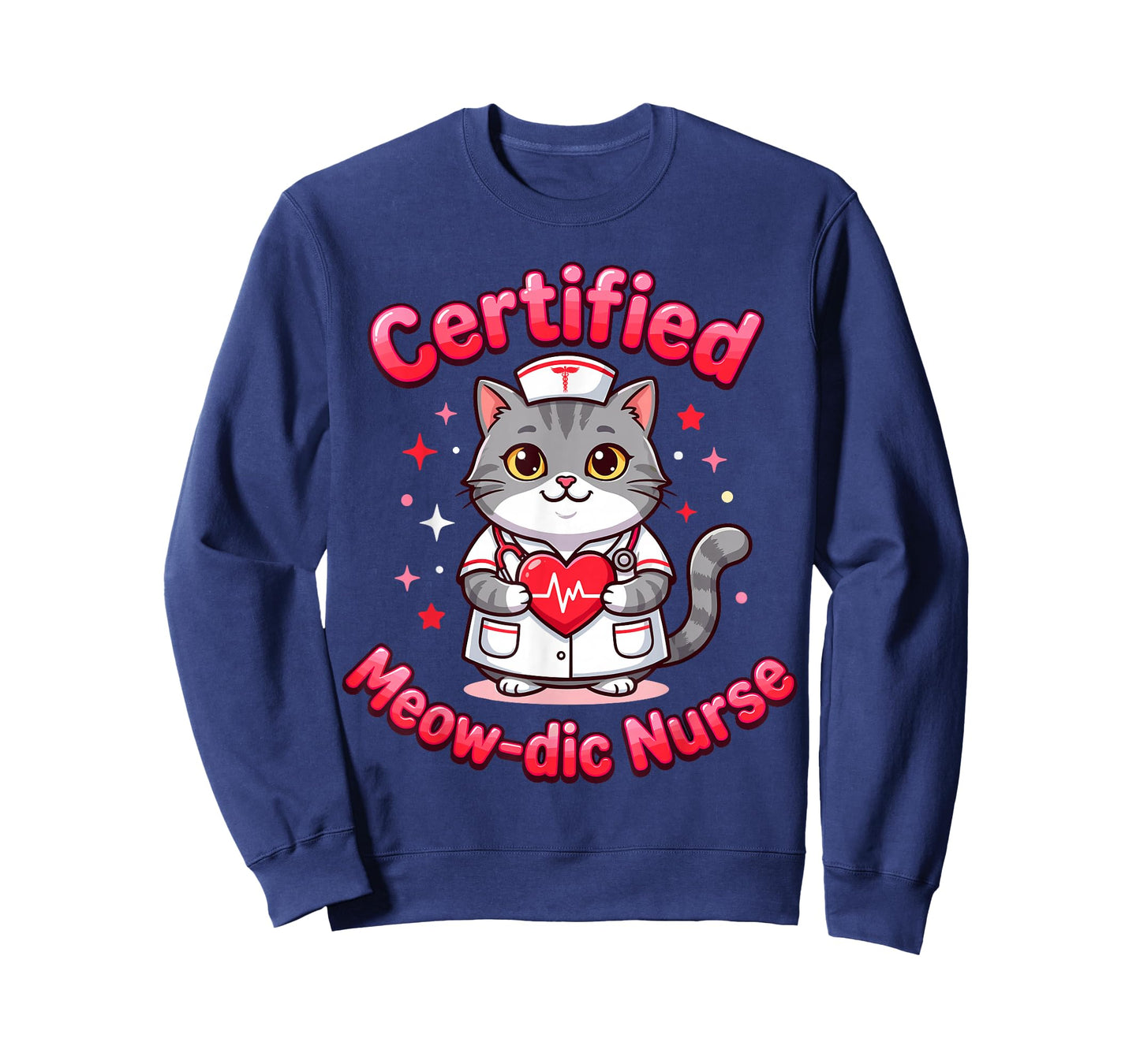 Funny Nurse Certified Meow-dic Cat Nursing RN Staff Humor T-Shirt