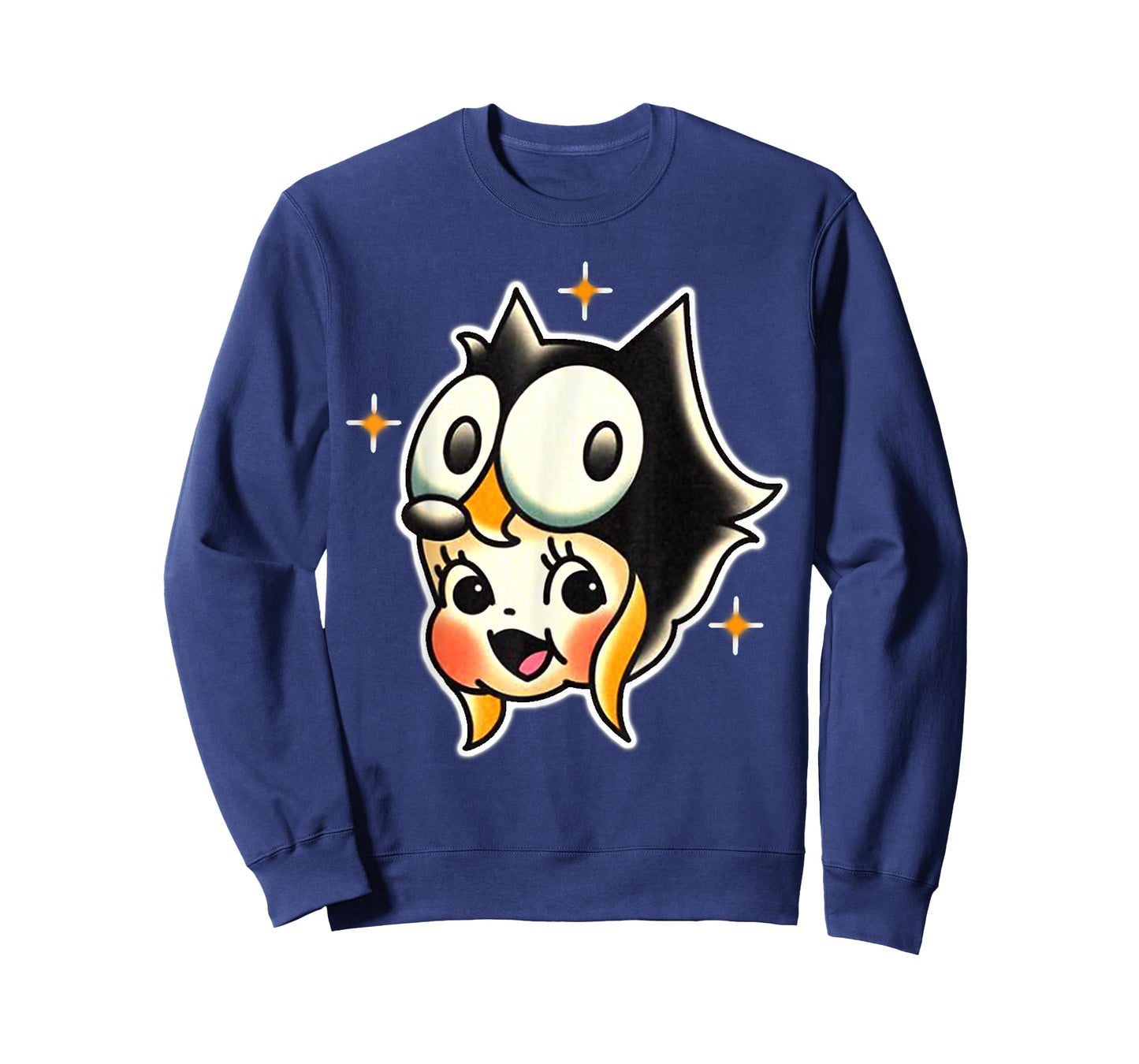 Kewpie Baby Felix Cat Tattoo Flash T-Shirt