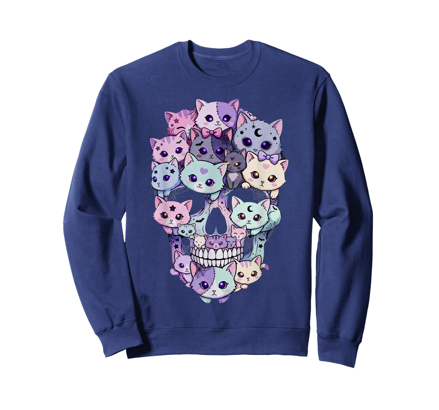 Creepy Cute Cat Skull Halloween Aesthetic Kawaii Kitty T-Shirt