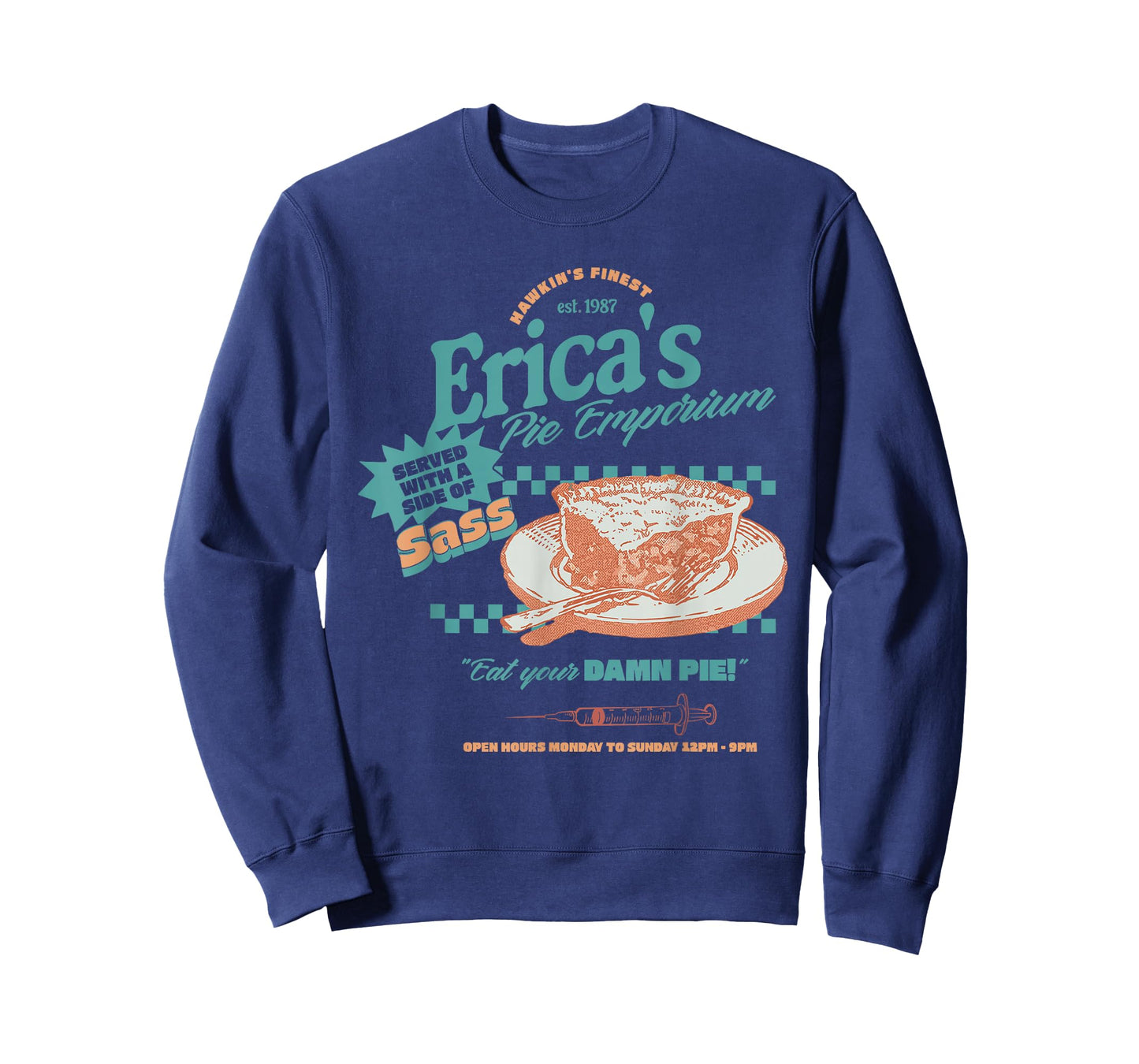 Retro 80s Diner Erica’s Pie Emporium Eat Your Damn Pie T-Shirt