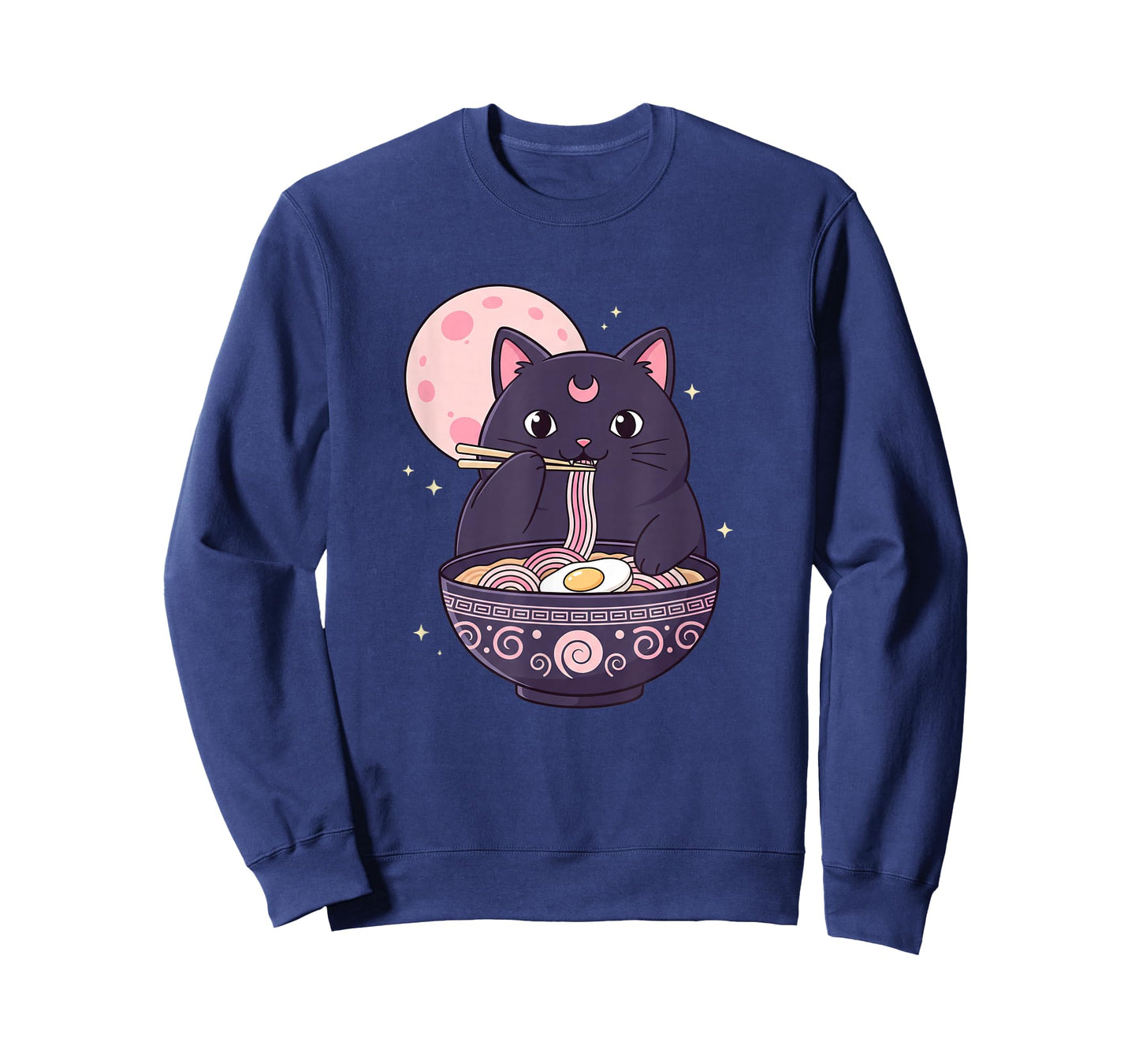Anime Kawaii Cat Ramen, Moon Neko Eating Ramen Cute T-Shirt