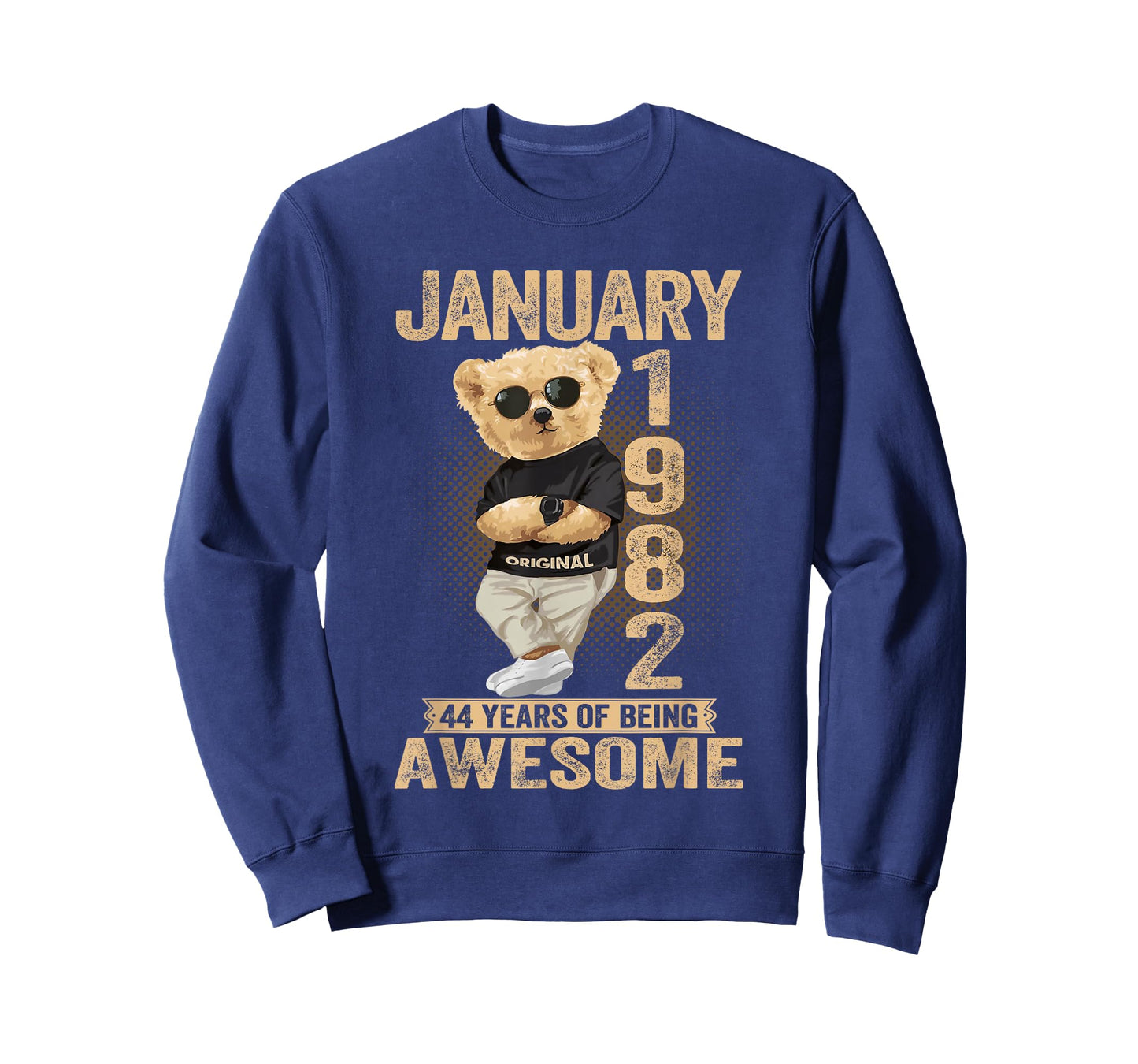 44 Year Old January 1982 Teddy Bear 44th Birthday Men Women T-Shirt