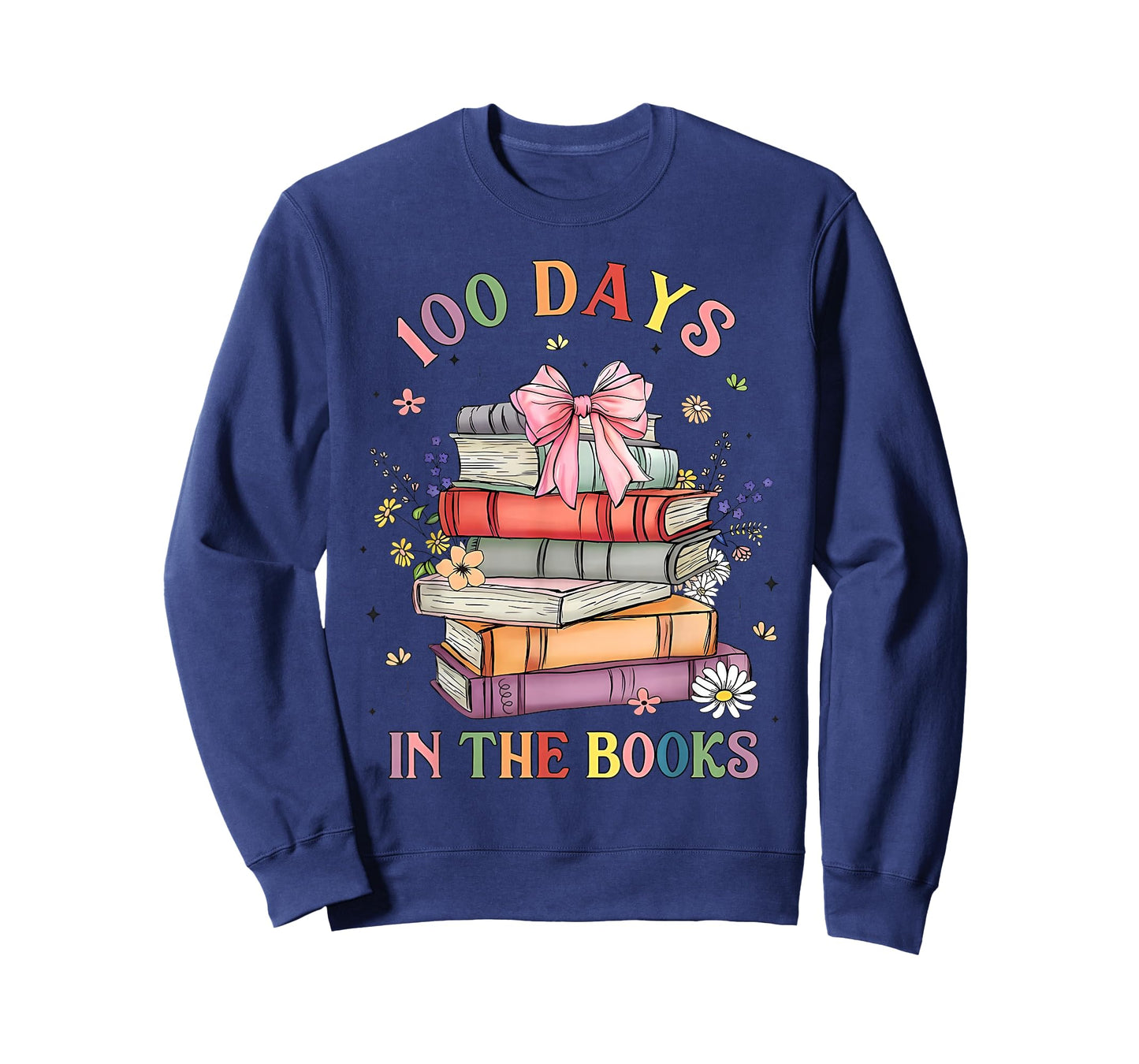 100 Days in The Books Reading Teacher 100th Day of School T-Shirt