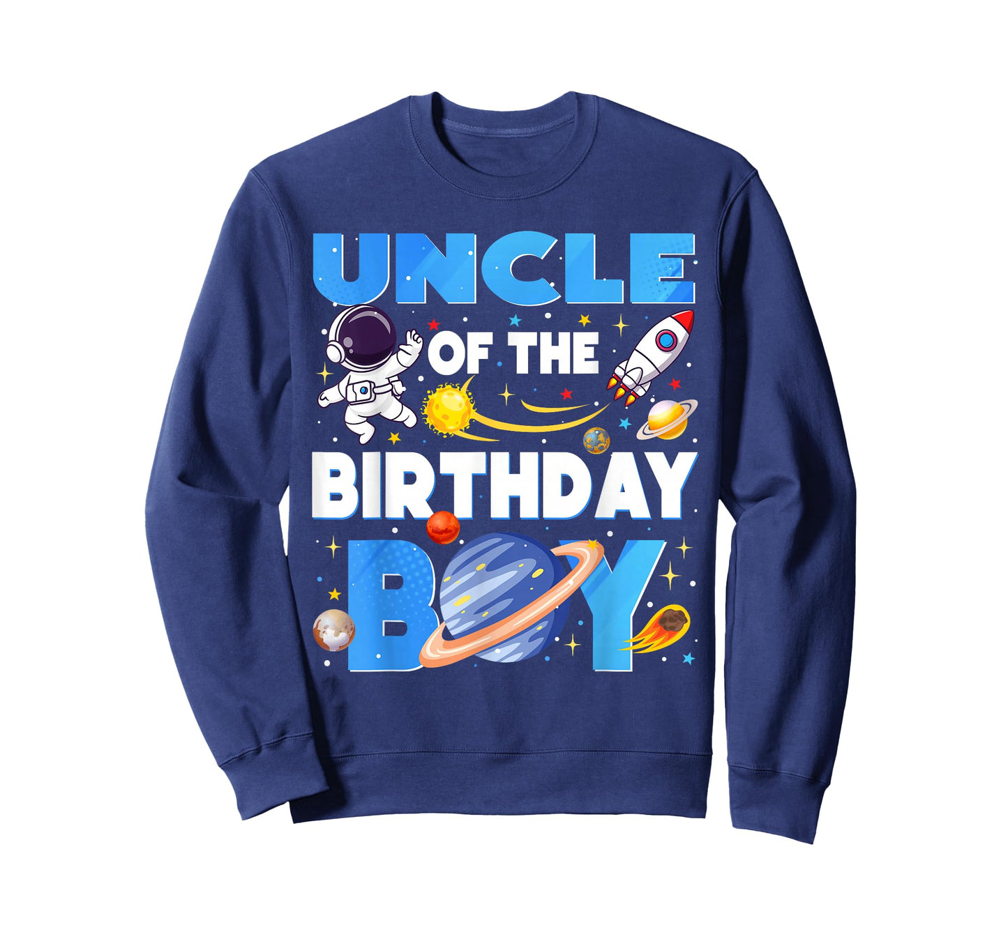 Family Space Planets Uncle of The Birthday Boy Astronaut T-Shirt