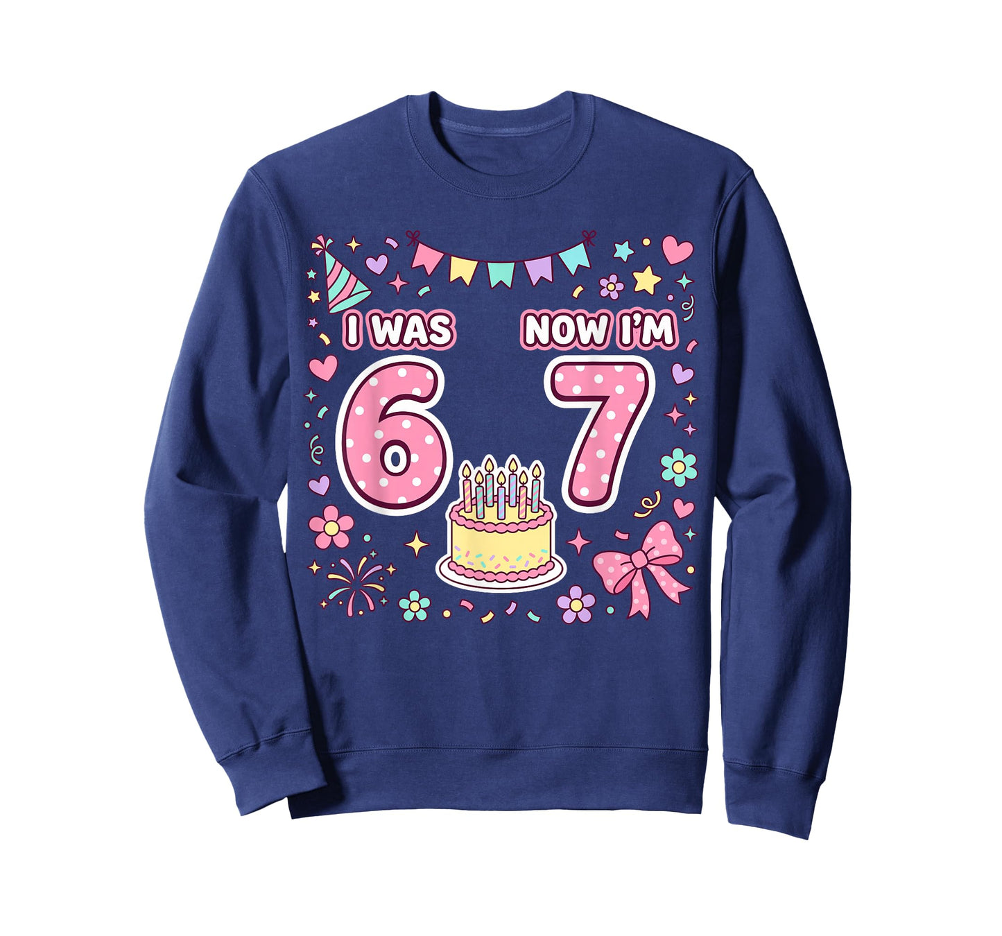 7 Year Old Birthday I was 6 Now I'm 7 67 T-Shirt