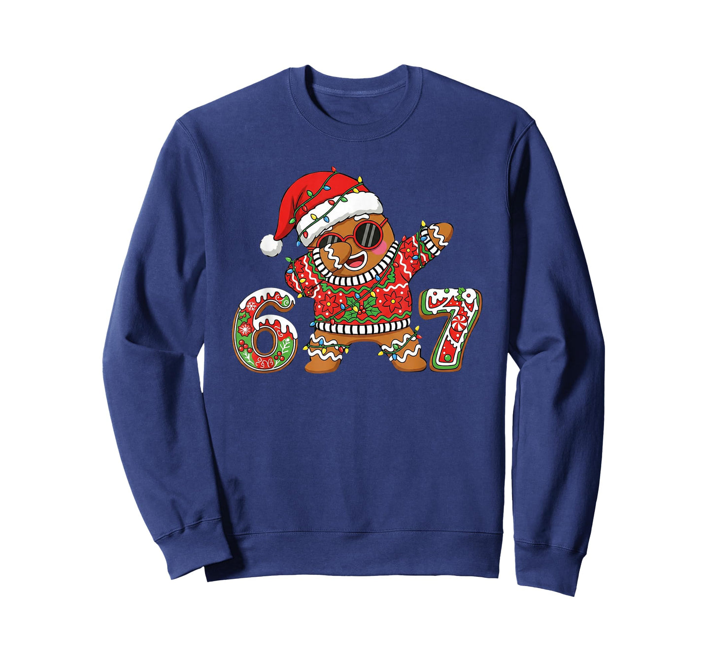 Funny 67 Gingerbread Six Seven Ice Cream Drip Christmas Meme T-Shirt