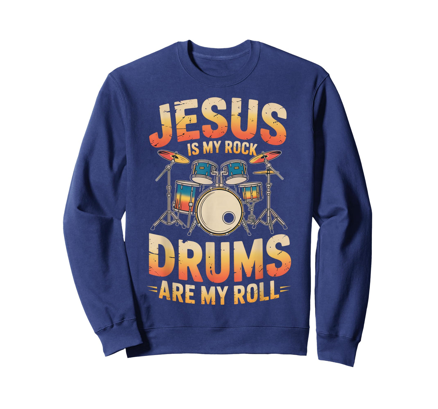 Jesus is My Rock Drums are My Roll Music Lovers Faith T-Shirt