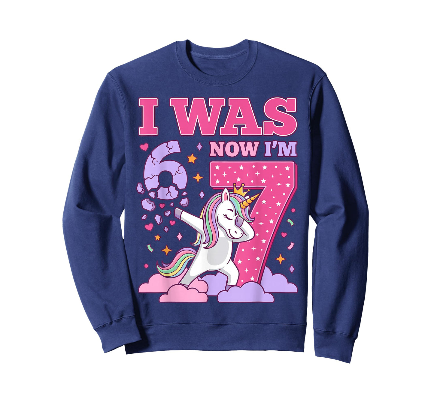 I was 6 Now I'm 7 Unicorn Girl 6 7 Birthday T-Shirt