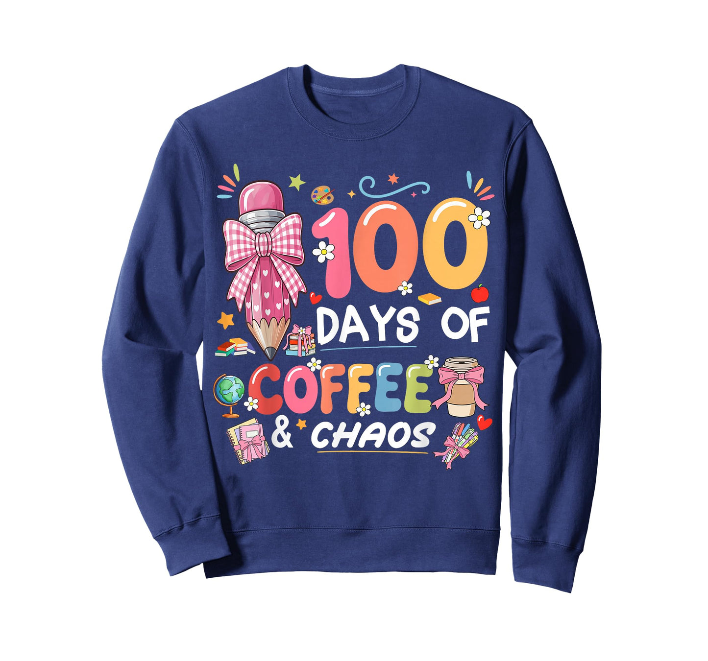100th Day of School Teacher 100 Days Coffee Books T-Shirt