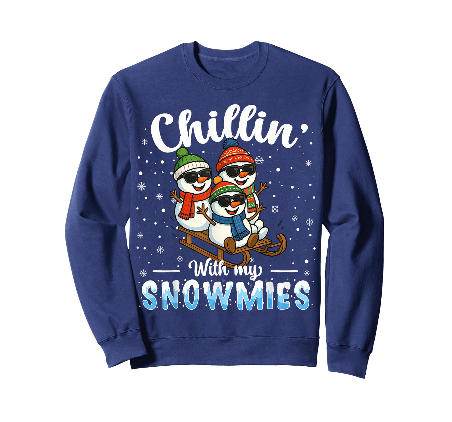 Chillin with My Snowmies Funny Snowman Christmas Kids Boys T-Shirt