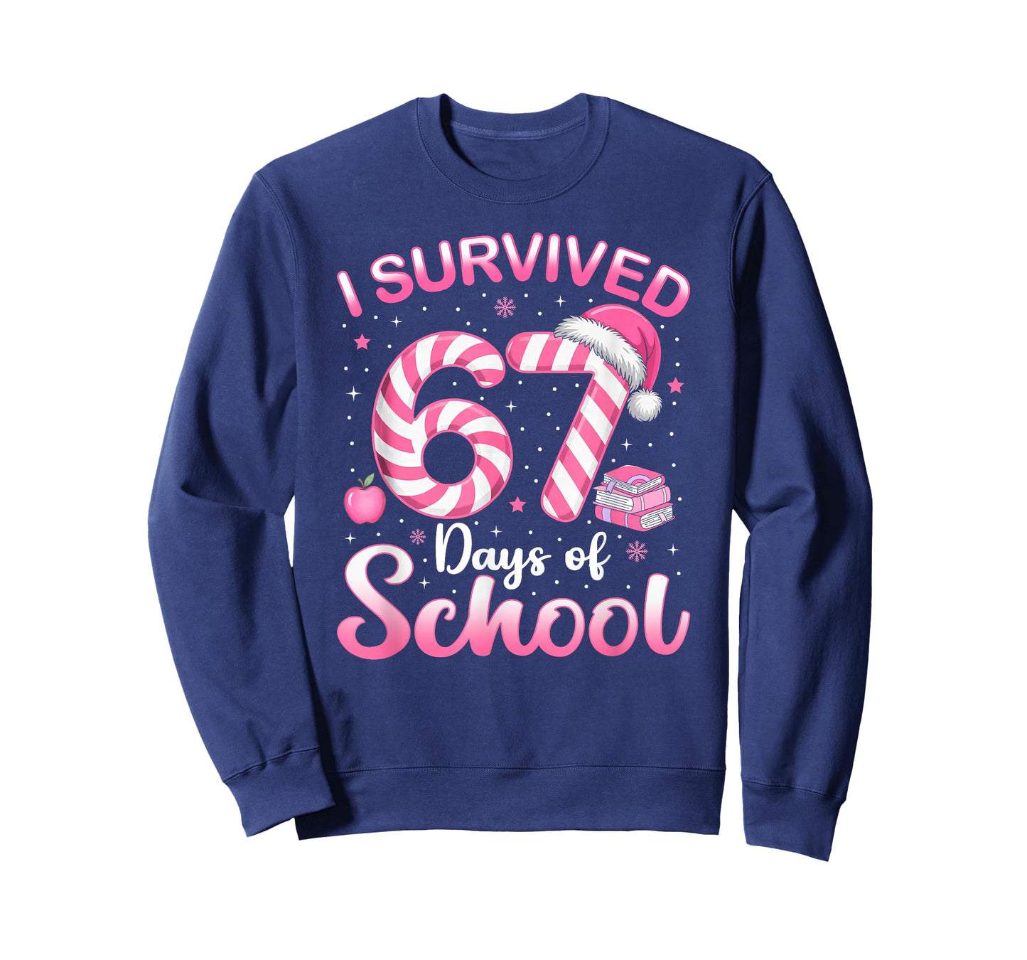 67 Christmas Shirt Teacher Kids I Survived 67 Days of School T-Shirt
