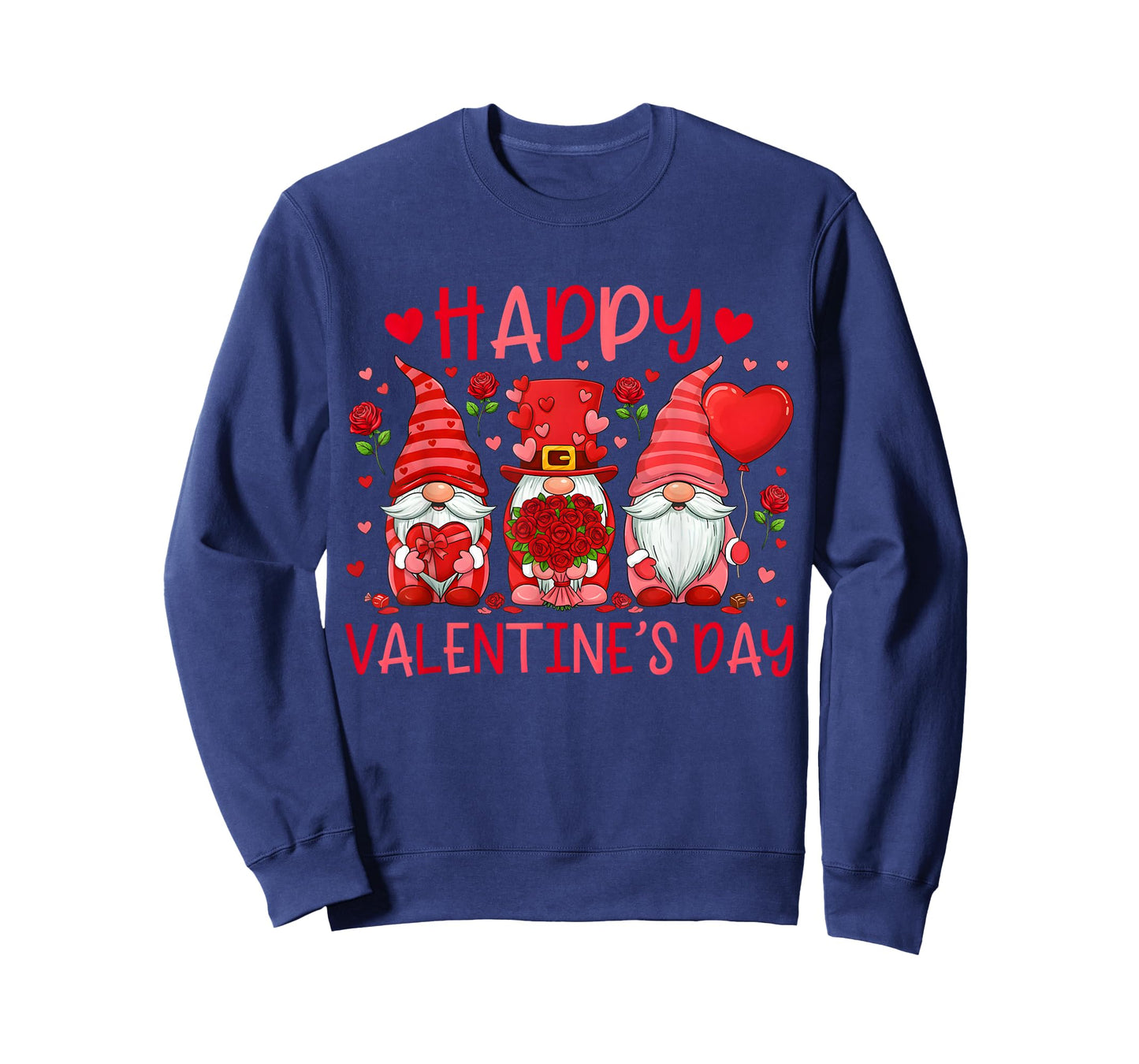 Cute Three Gnomes and Heart Love Happy Valentine's Day T-Shirt