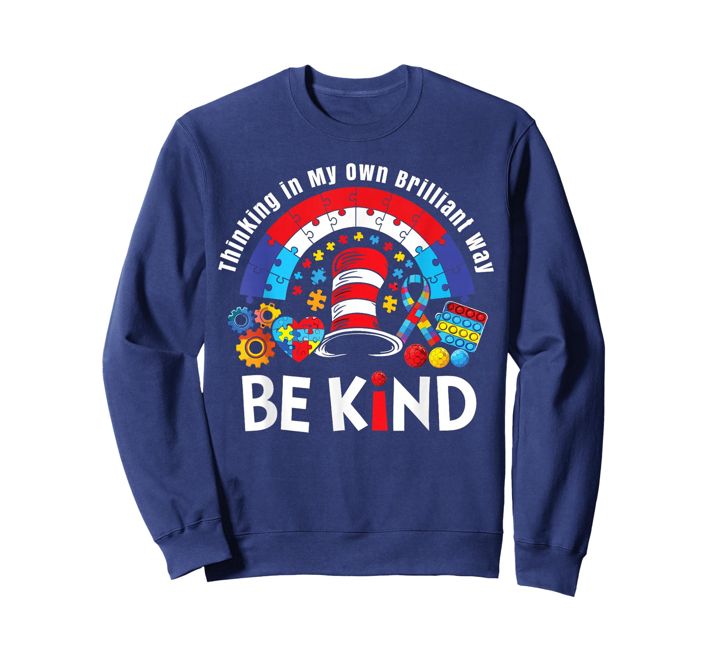 Autism Awareness Teacher Be Kind Why Fit in Doctor Cat Hat T-Shirt