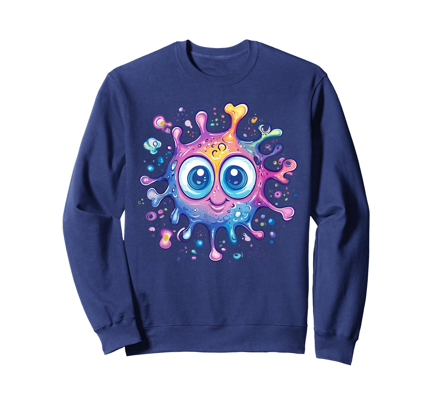 Smiling Colorful Bacteria Cute Pastel Virus Character T-Shirt