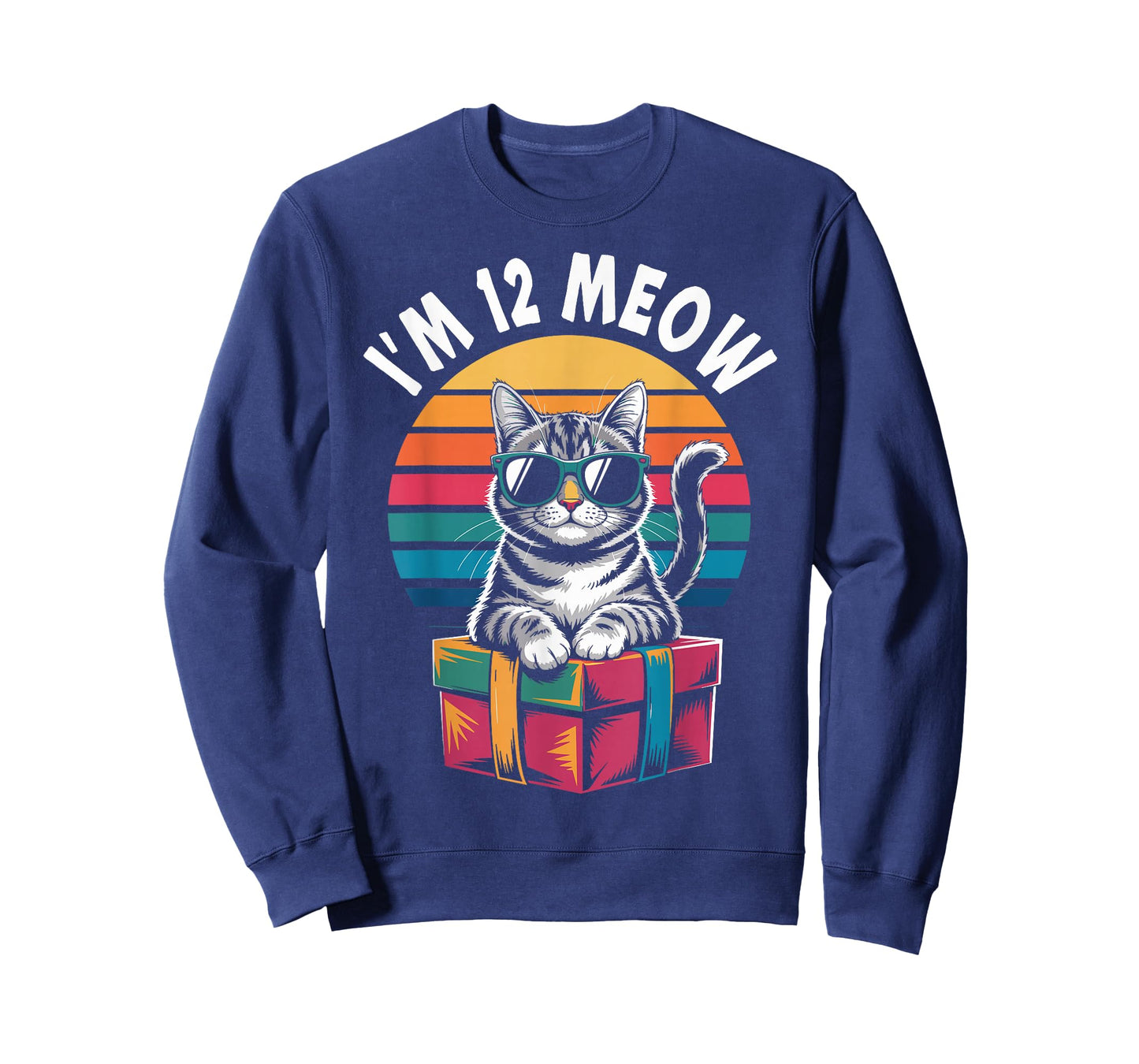 12th Birthday 12 Years Old I’m 12 Meow Funny Cat Birthday T-Shirt