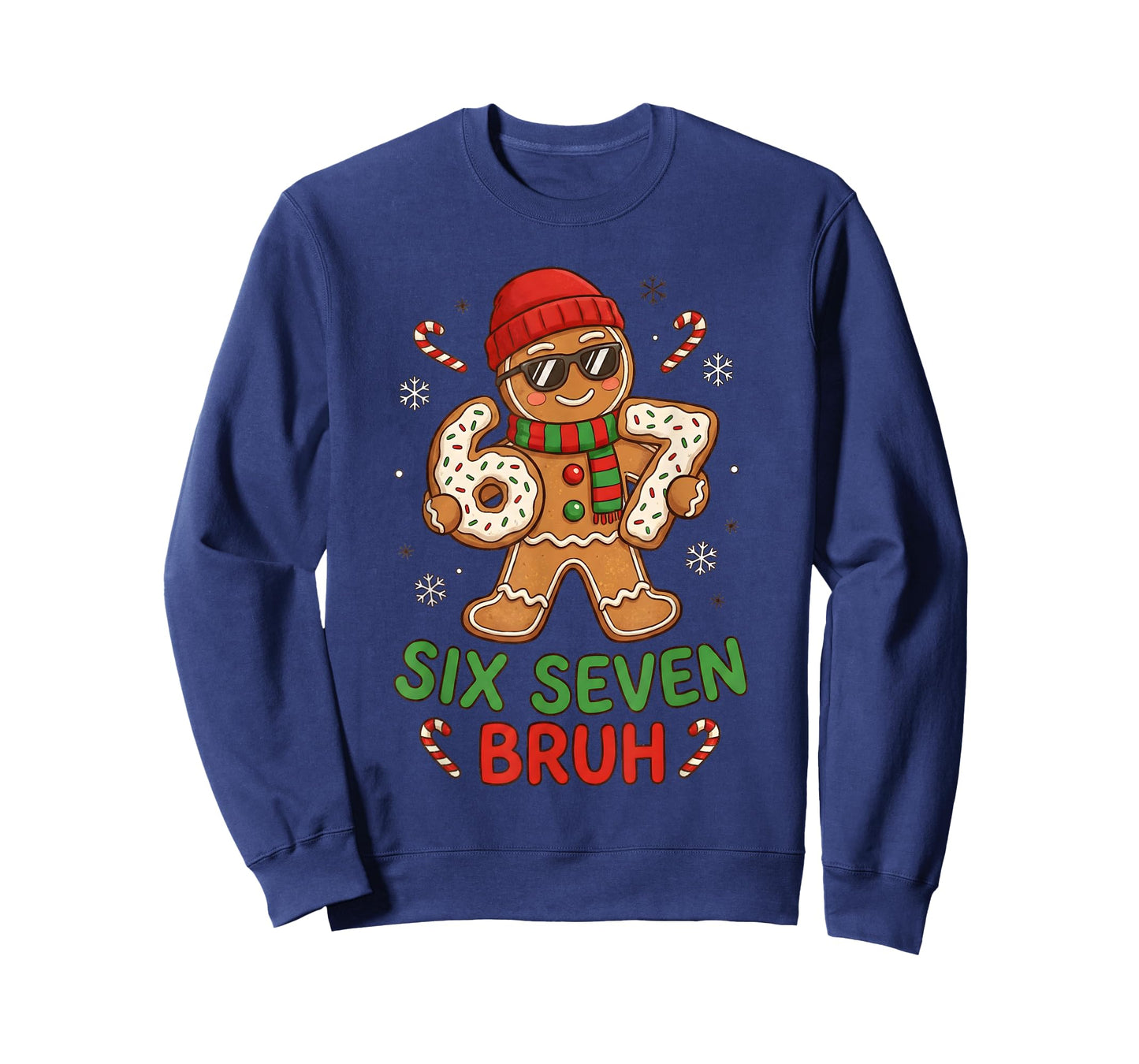 67 Six Seven Bruh Meme Funny Gingerbread Christmas Cookie T-Shirt