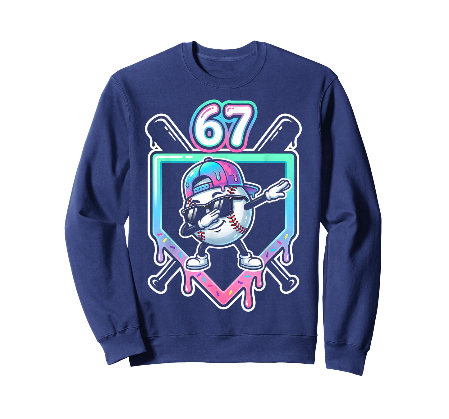 Baseball Ice Cream Drip 67 Player Dabbing Six Seven Boys T-Shirt