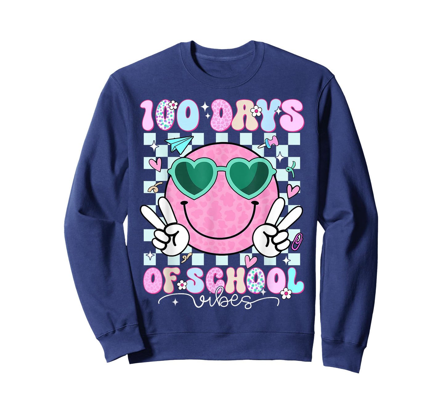 100th Day of School Vibes Cute Smile Face 100 Days of School T-Shirt