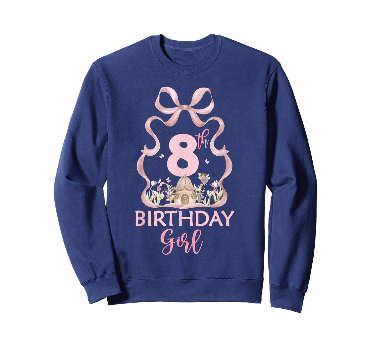 It's My 8th Birthday Fairy Coquette Pink Bow Girl 8 Year Old T-Shirt
