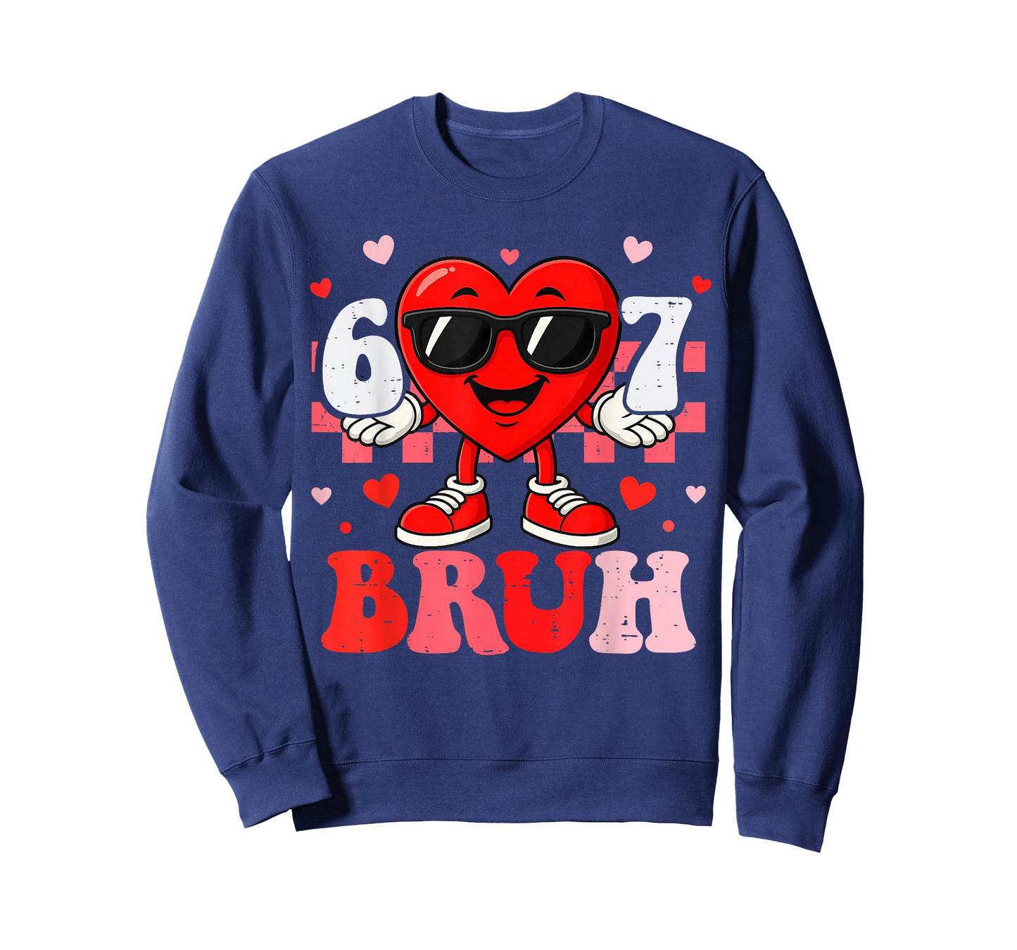 Six Seven 67 Bruh 6 7 Meme Funny Valentine Heart Boys Kids T-Shirt