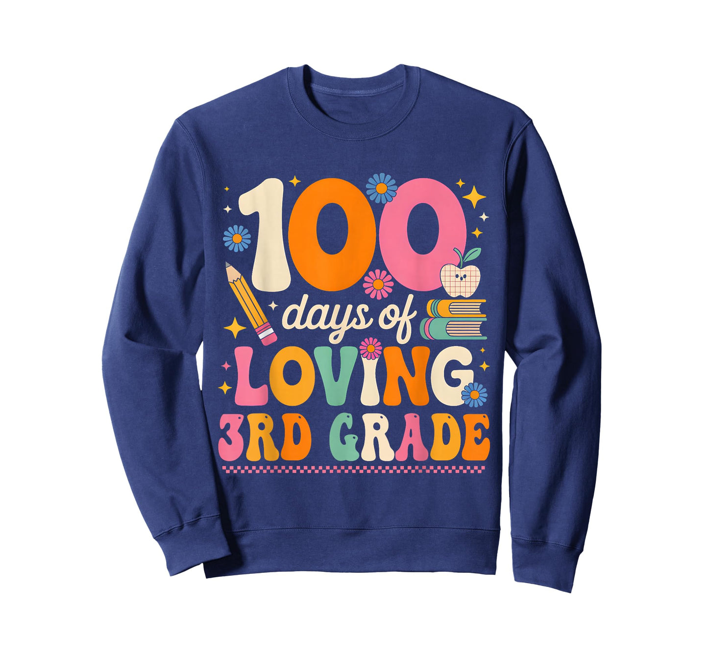 100 Days of Loving 3rd Grade Groovy 100th Day Teachers Kids T-Shirt