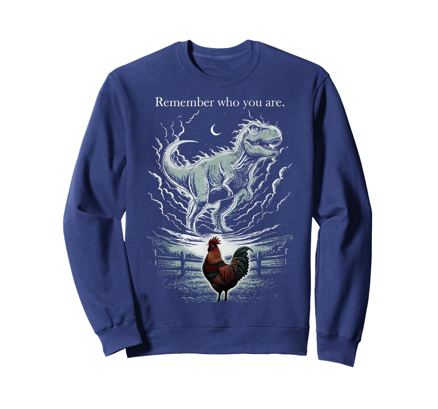 Vintage Remember Who are You Dinosaur Chicken Funny Meme T-Shirt