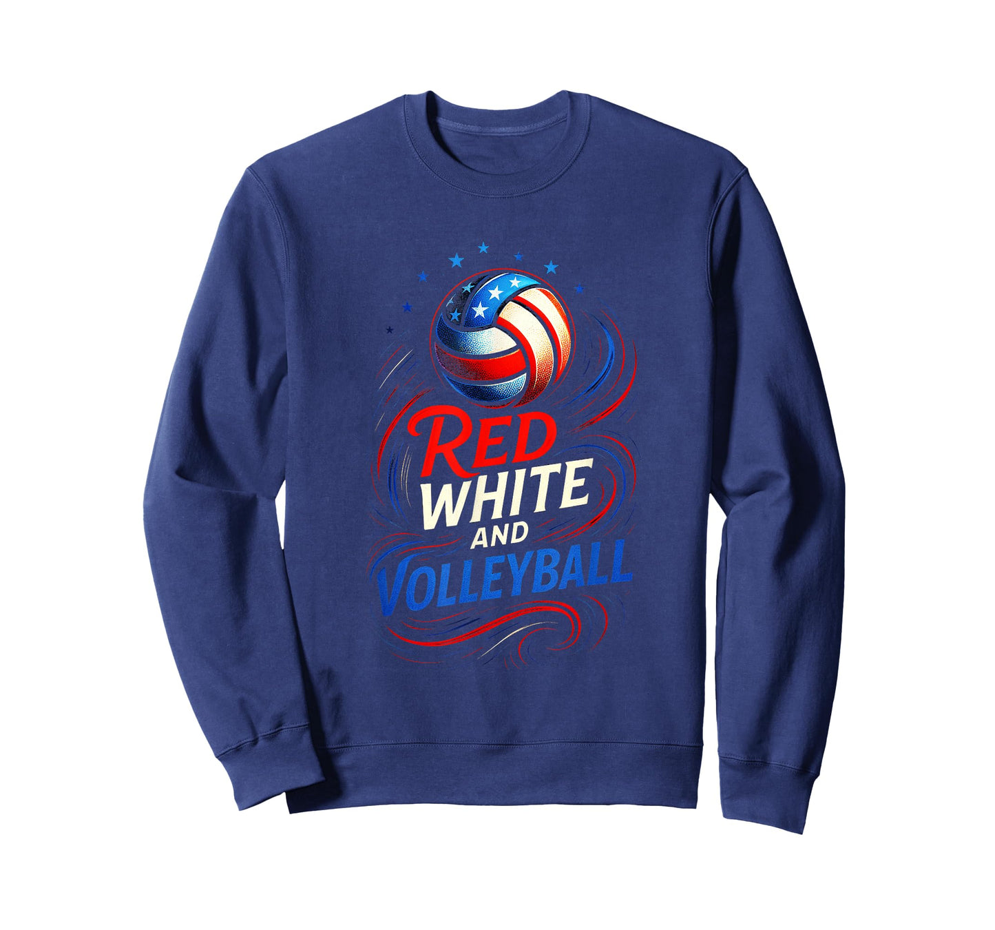 Red White and Volleyball - American 4th July Player T-Shirt