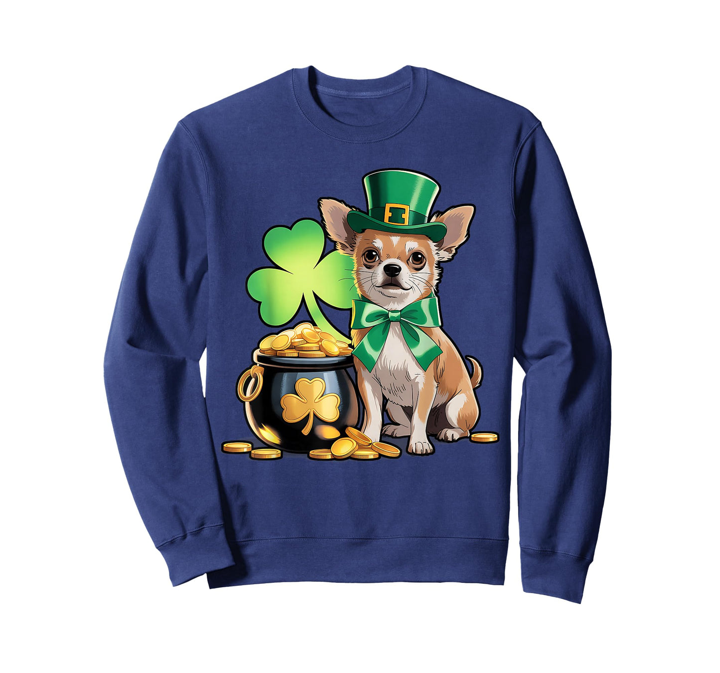Cute Chihuahua Dog Shamrock Irish Women Men St Patricks Day T-Shirt