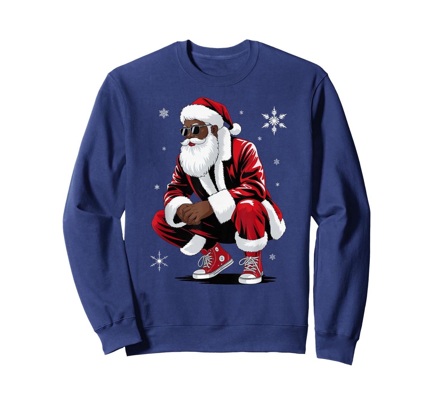 African American Christmas Pajama Xmas Afro Santa Claus T-Shirt