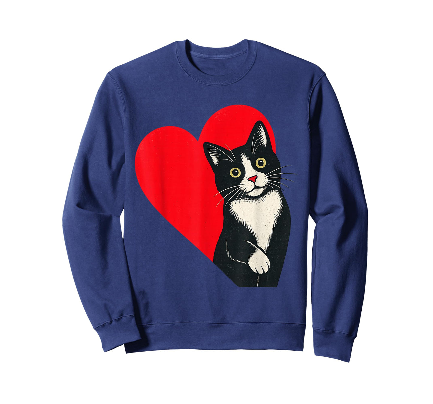 Tuxedo Cat Valentine Heart for Kitten and Animal Lovers T-Shirt