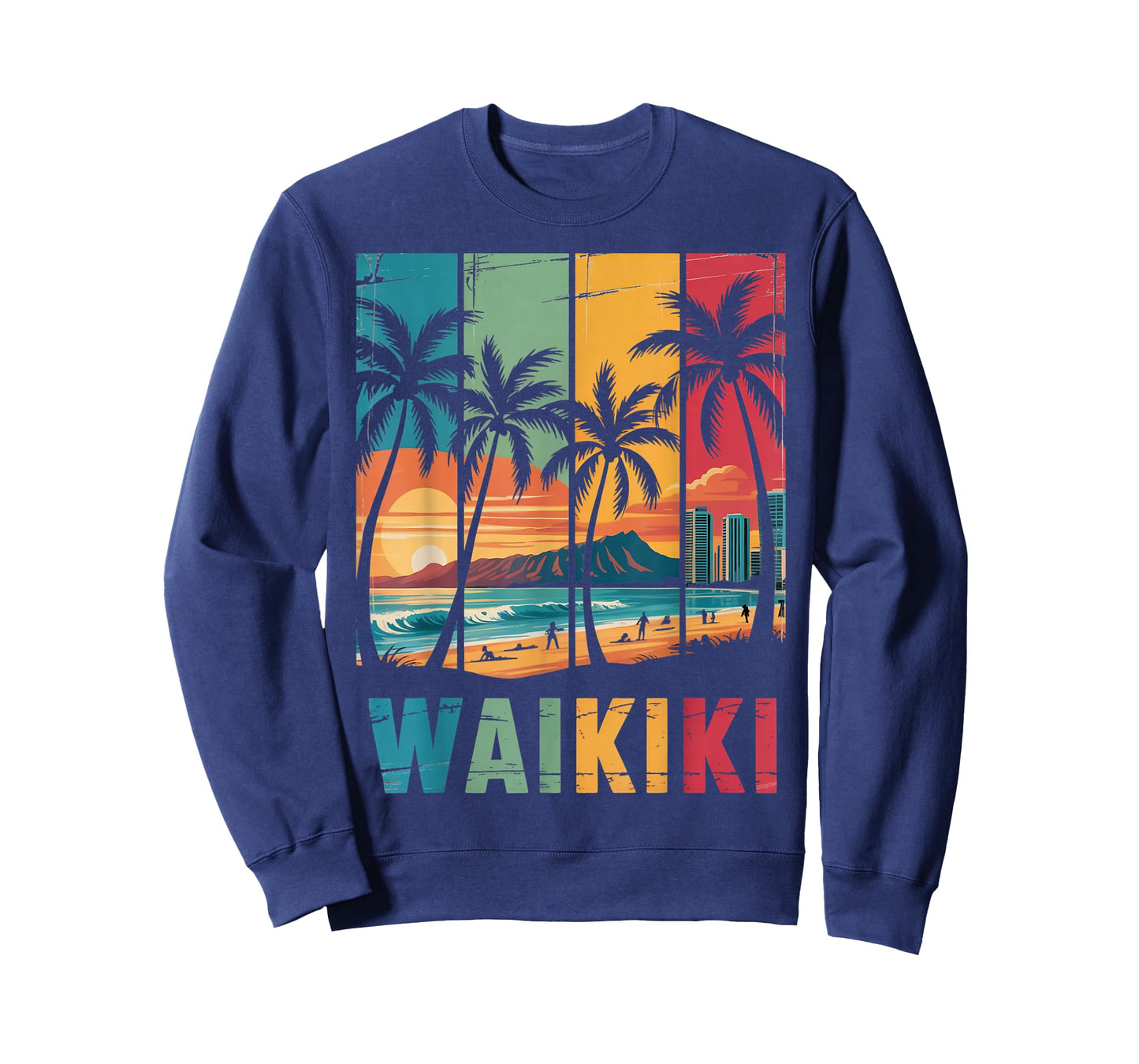 Tropical Vintage Waikiki Honolulu Hawaii Island Waikiki T-Shirt